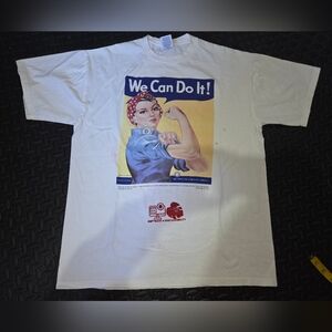 White 'We Can Do It!' Graphic T-Shirt